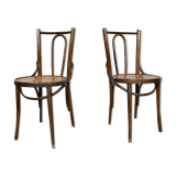 Pair of two vintage round bistro chairs