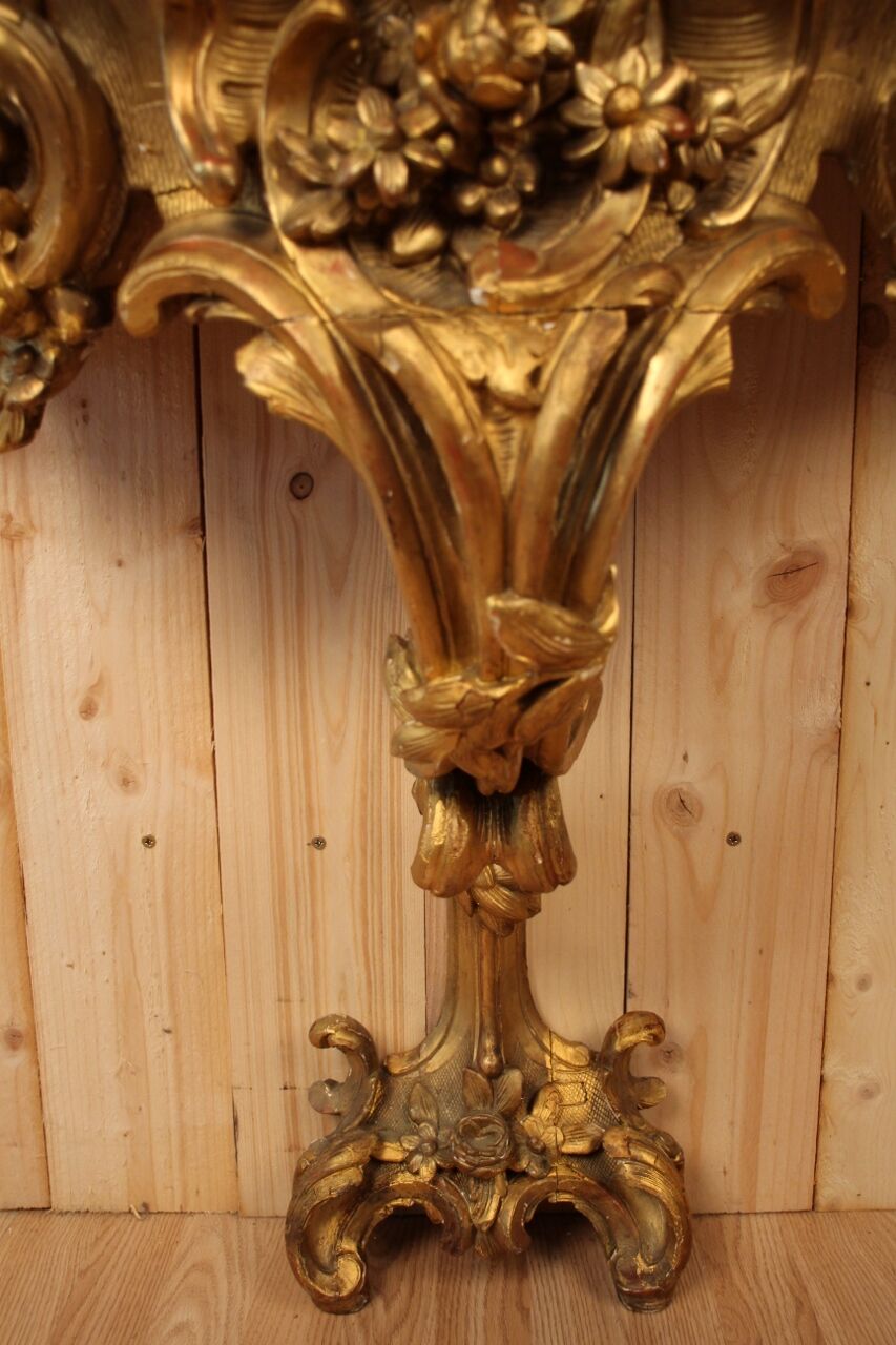 19th century golden wood console