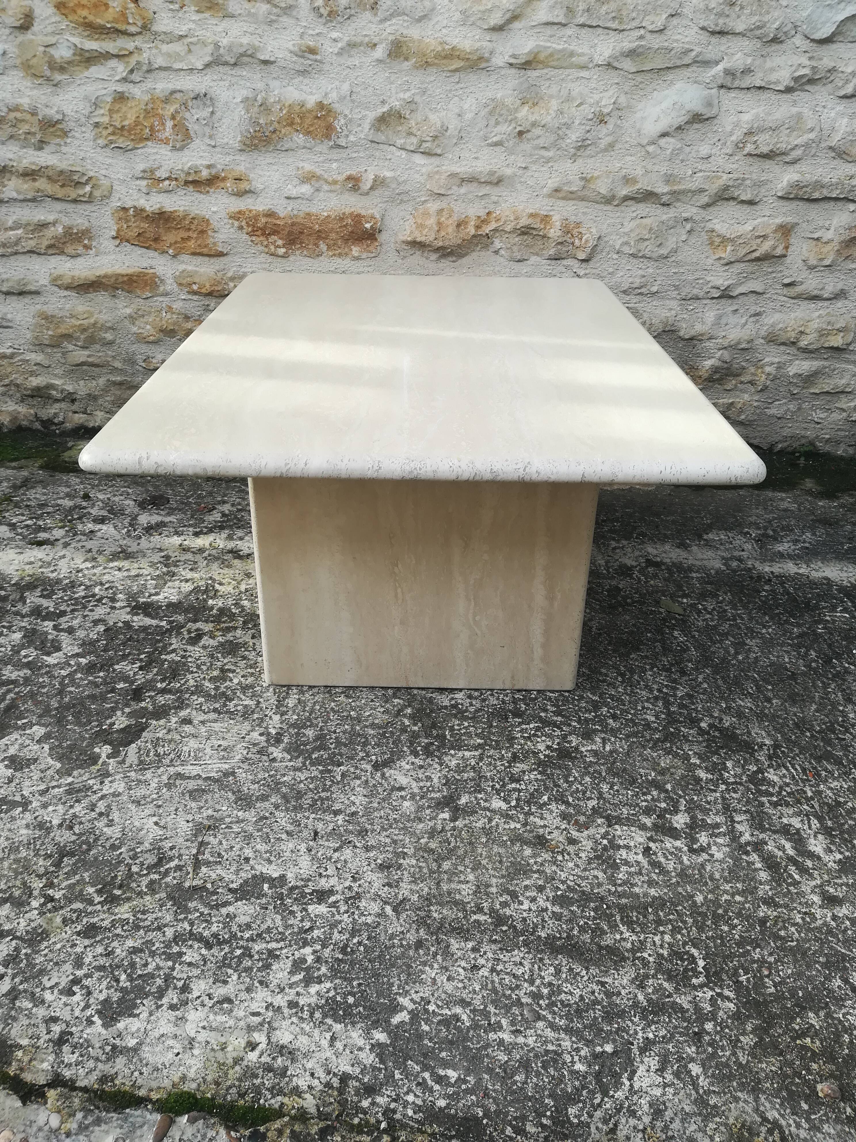 Travertine coffee table