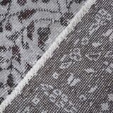 4x7 Turkish Floral Gray & Black Vintage Rug, 124x208Cm