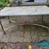 Marble and gilded bronze coffee table