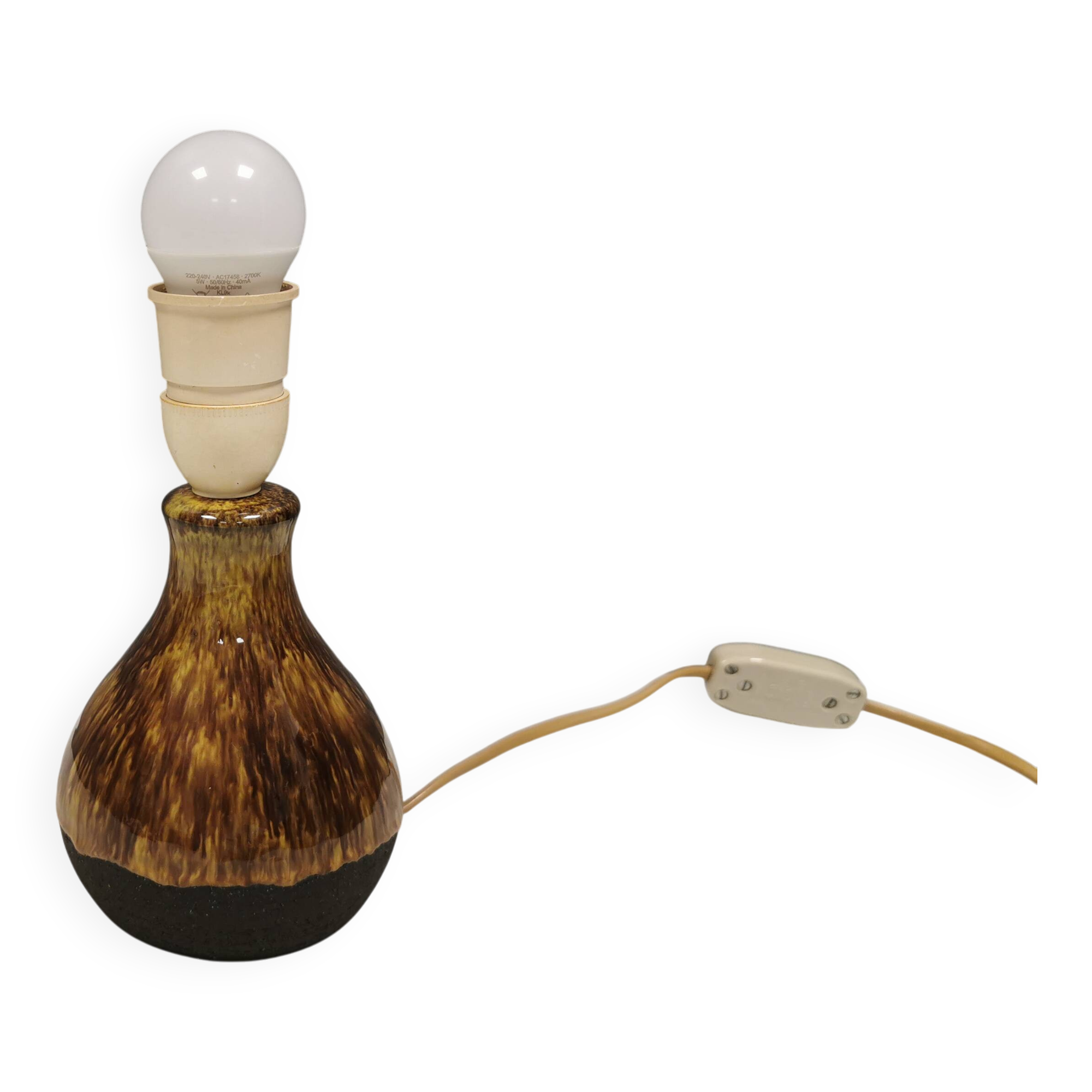 Petite lampe de table en céramique avec émail 'lava' de la céramique Danske Belka, 1970.