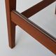 Erik Buck set of three bar stools in teak and leather Dyrlund Denmark 1960