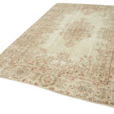 Hand-Knotted Decorative Turkish Beige Rug 189 cm x 291 cm