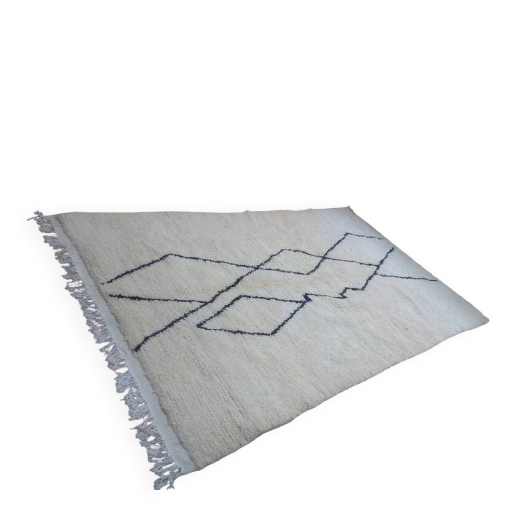 Tapis marocain tissé à la main - design berbère - fait main en laine - 252 x 146 cm