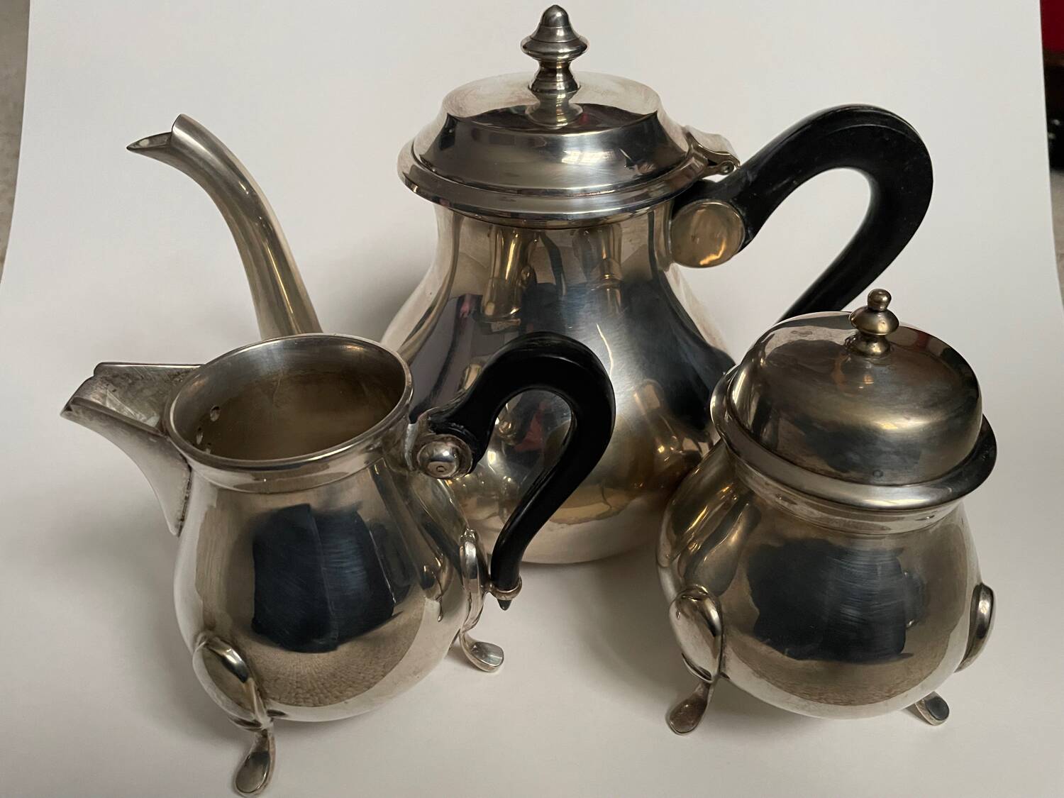 3-piece silver-plated tea set