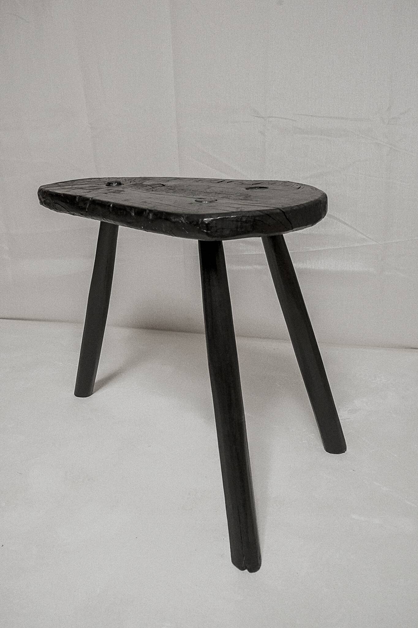 Tabouret de ferme Bois brulé