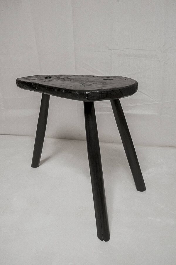 Tabouret de ferme Bois brulé