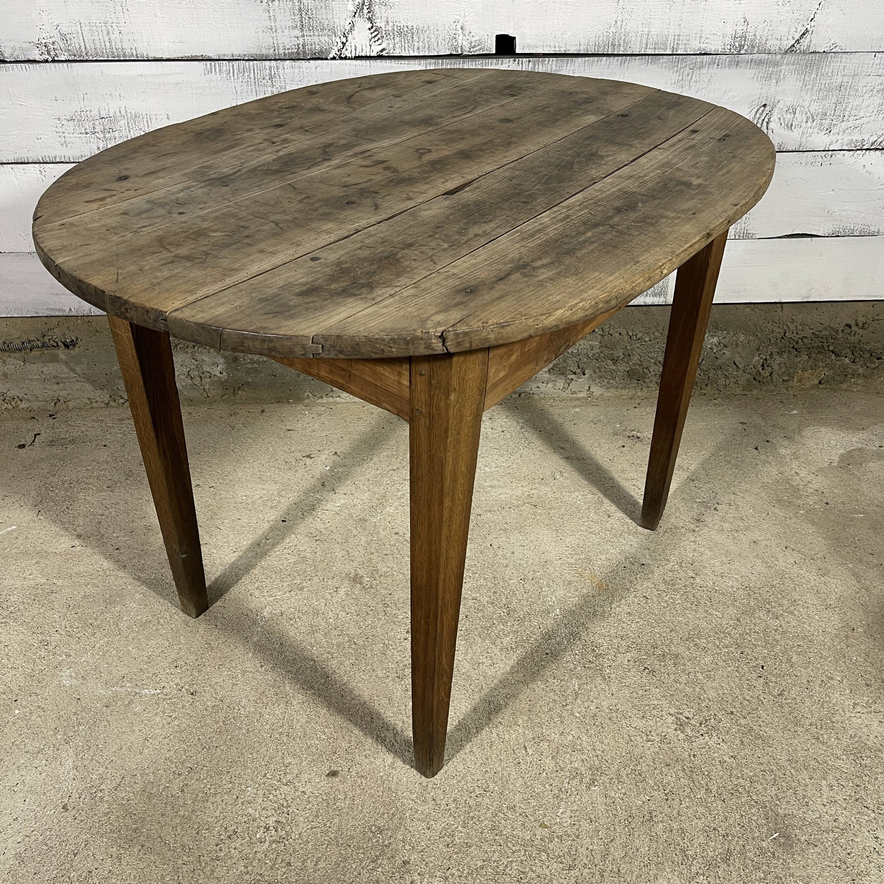 Oval old farmhouse table