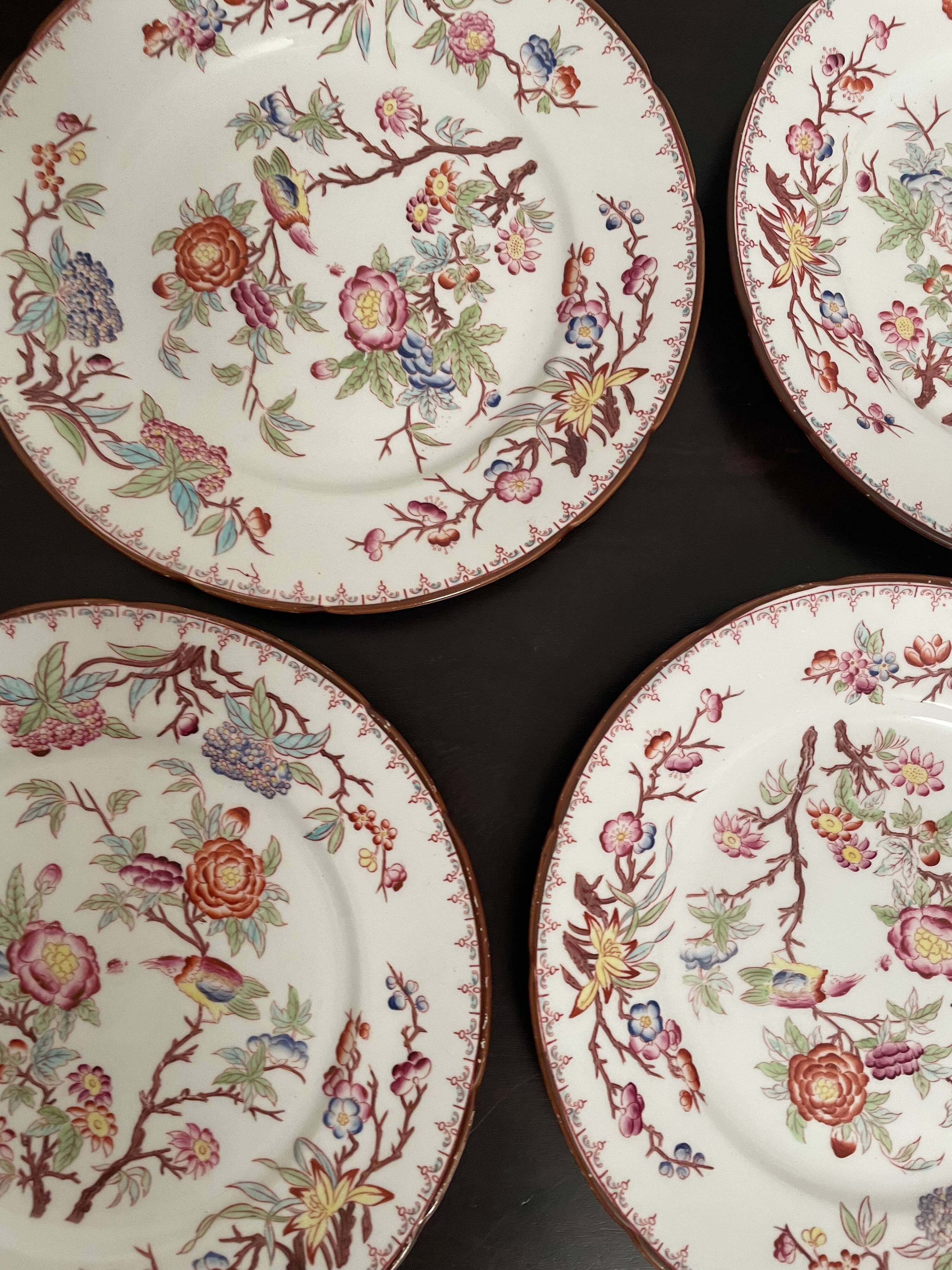 4 plates Sarreguemines late nineteenth