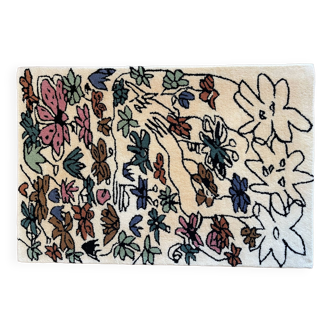 2x3 Ft-100% Wool Handweave Rug,Door Mat,Wall Decor,Entryway,Wall Hanging,Traditional RUG\CARPET