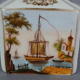 Porcelain bottle old Paris marine & bucolic decoration nineteenth century SB