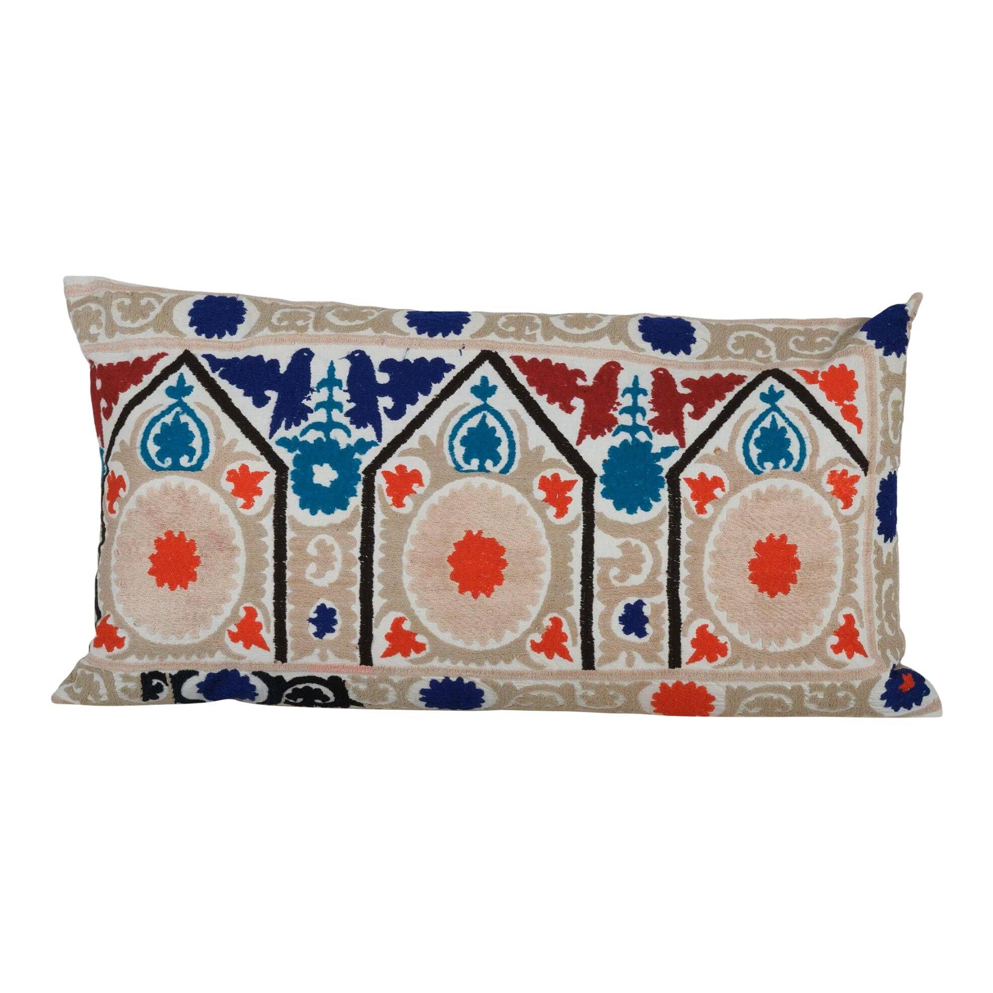 Vintage embroidered cushion cover 61x109 cm