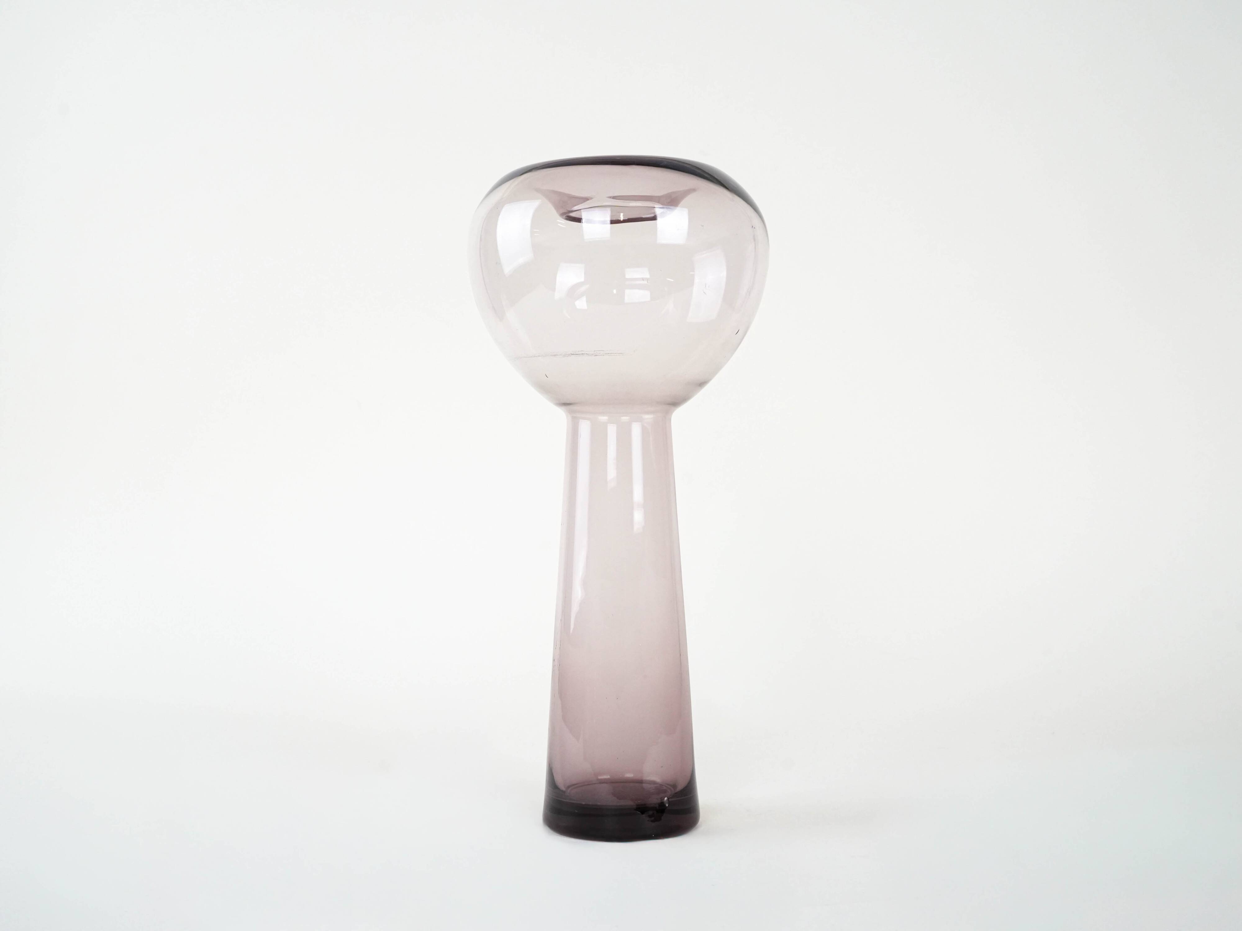Glass vase, Italian design, 1970s, made in Italy