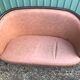 Lot of 2 armchairs and a sofa from Baumann in black wood and marble rose leather
