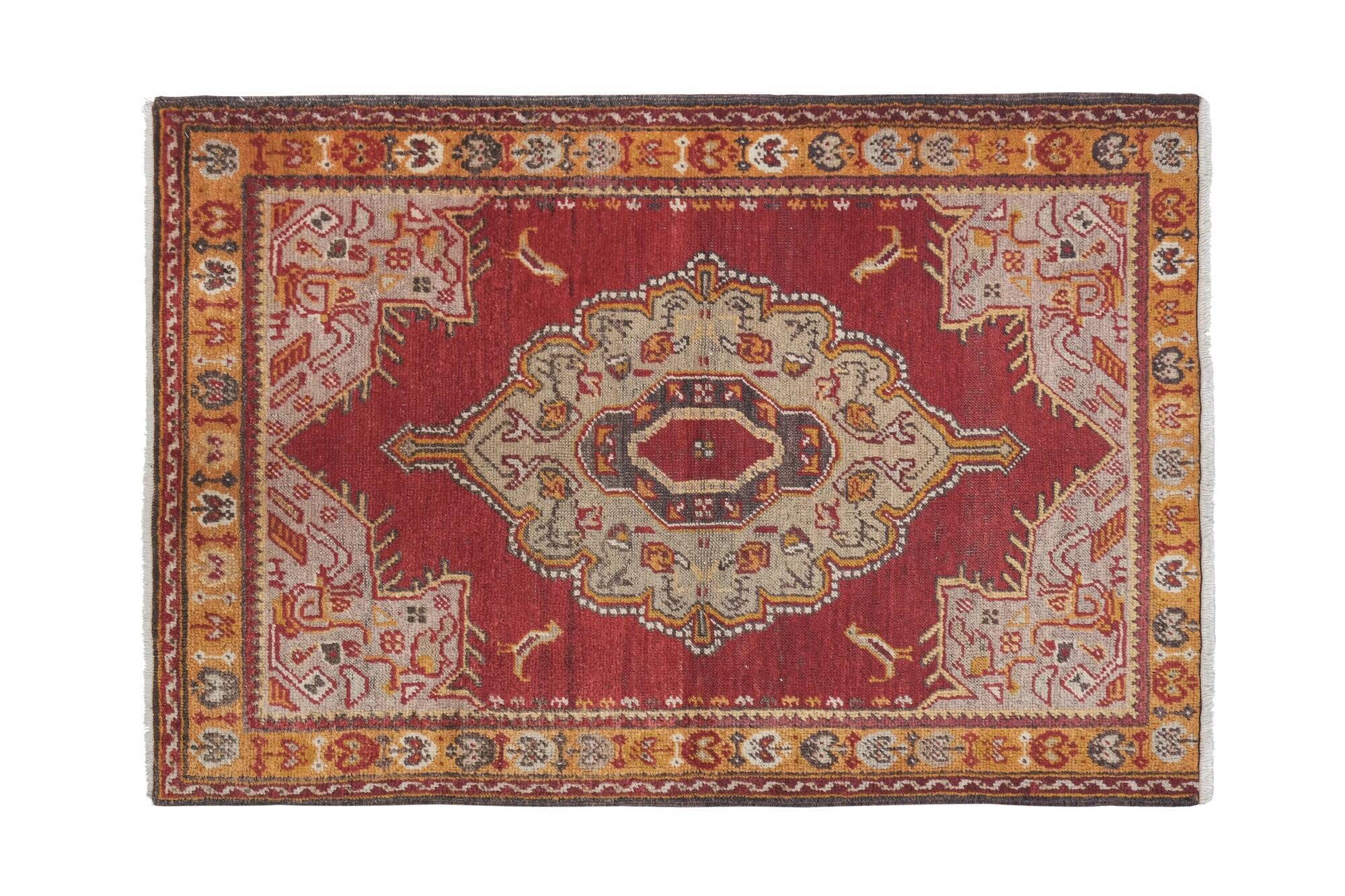 Vintage Turkish rug handmade 92x133 cm