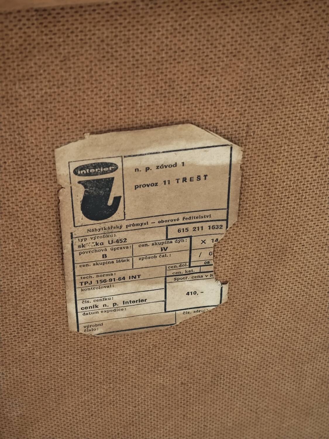 Buffet U-452 jaune et gris par Jiri Jiroutek pour Interier Praha 1960