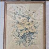 Faded flower frame painting