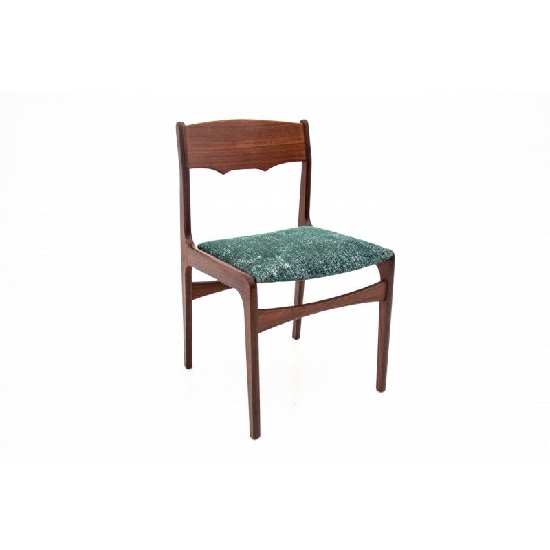 Set of four Scandinavian green chairs