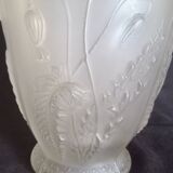 Joseph Inwald - Art Deco vase in pressed molded frosted glass, poppy motifs