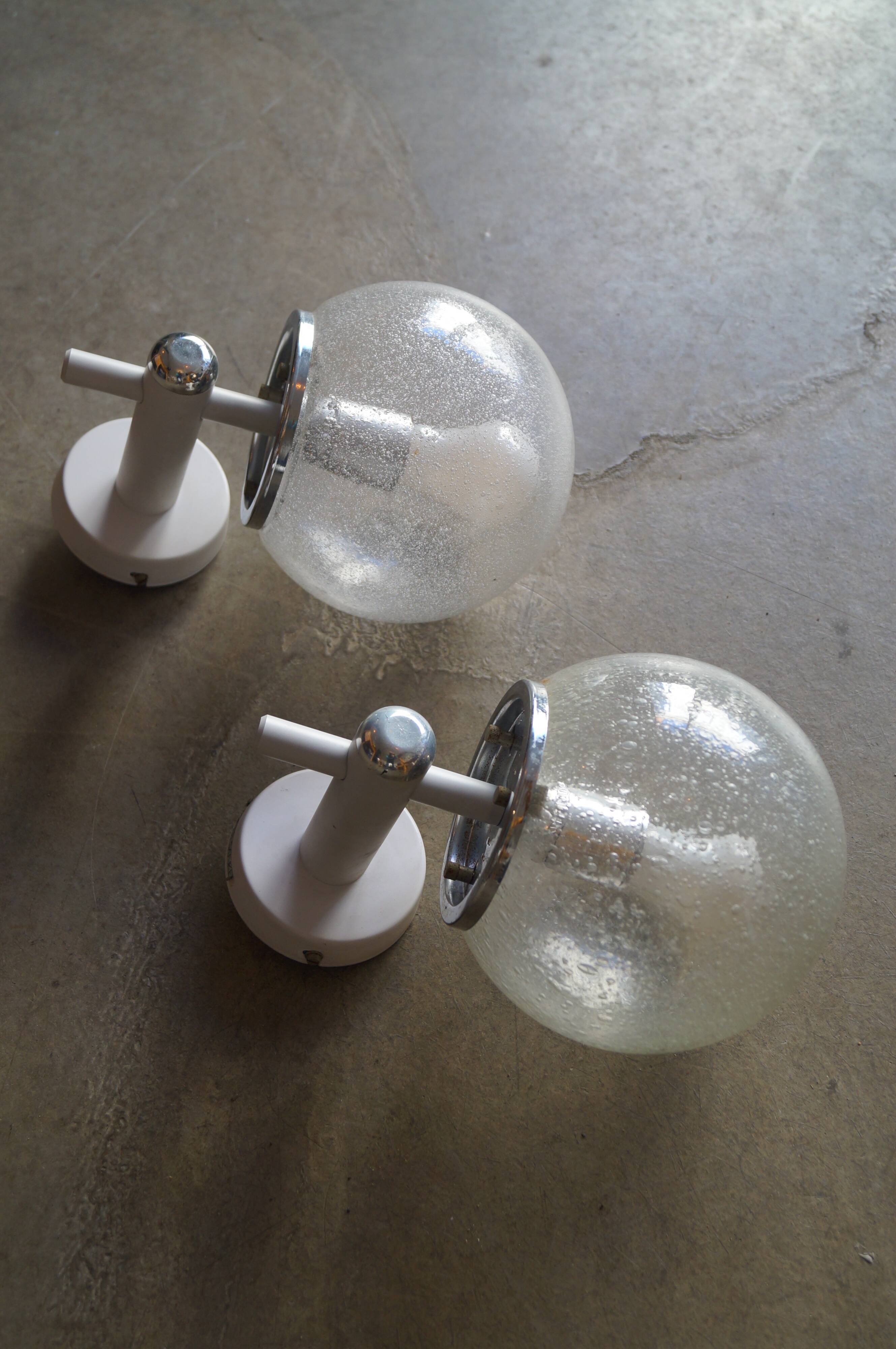 Pair of wall lamps Targetti Sankey 1960