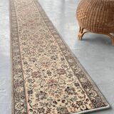 Vintage Beige Grey-Blue Runner Rug