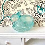 Rabbit-shaped molded glass candy box