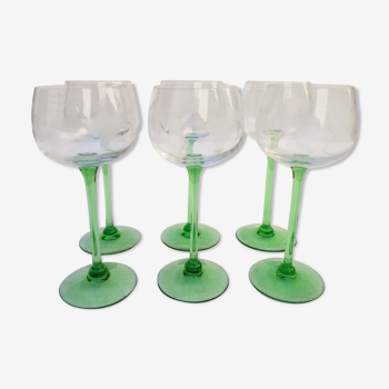 6 verres en cristal pour le vin d'Alsace