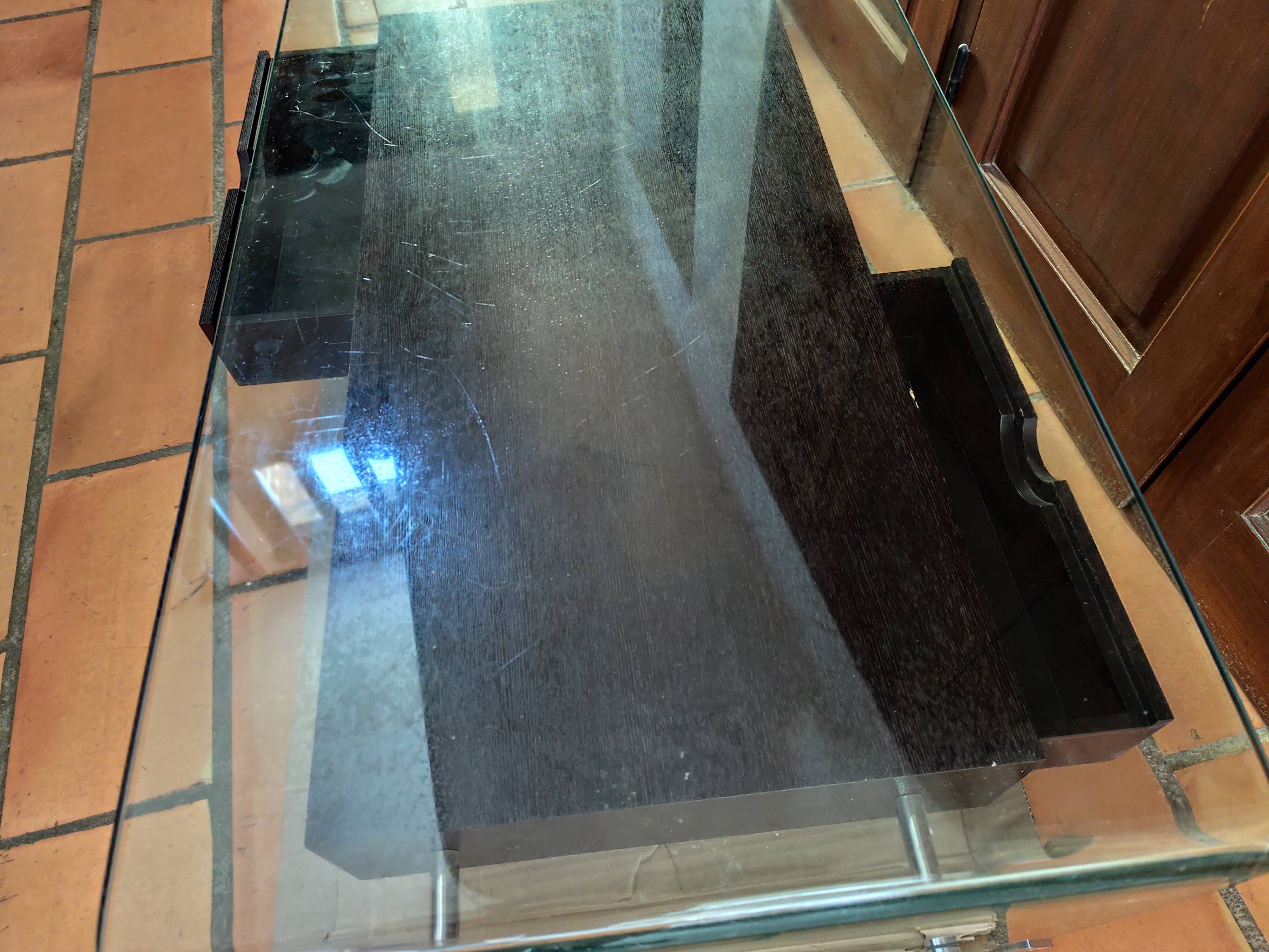 Table basse vintage DRIMMER Bois et verre