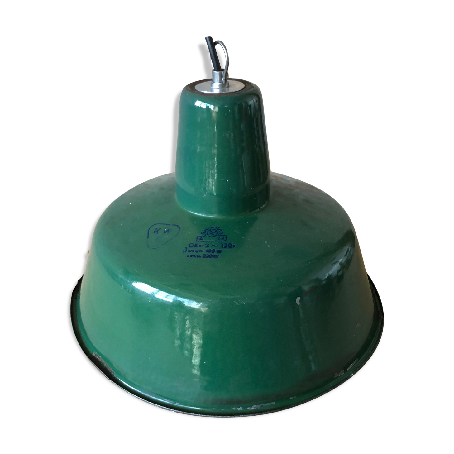 Industrial factory ceiling lamp from Wikasy a23, 1960s