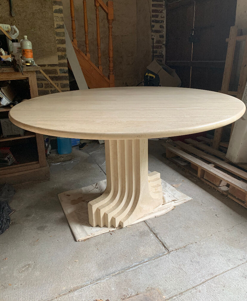 Table Carlo Scarpa in travertine