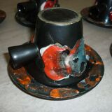 Service 6 cups and sub-cups fat lava from the 60s