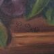Still life, oil on canvas, melon and grapes.