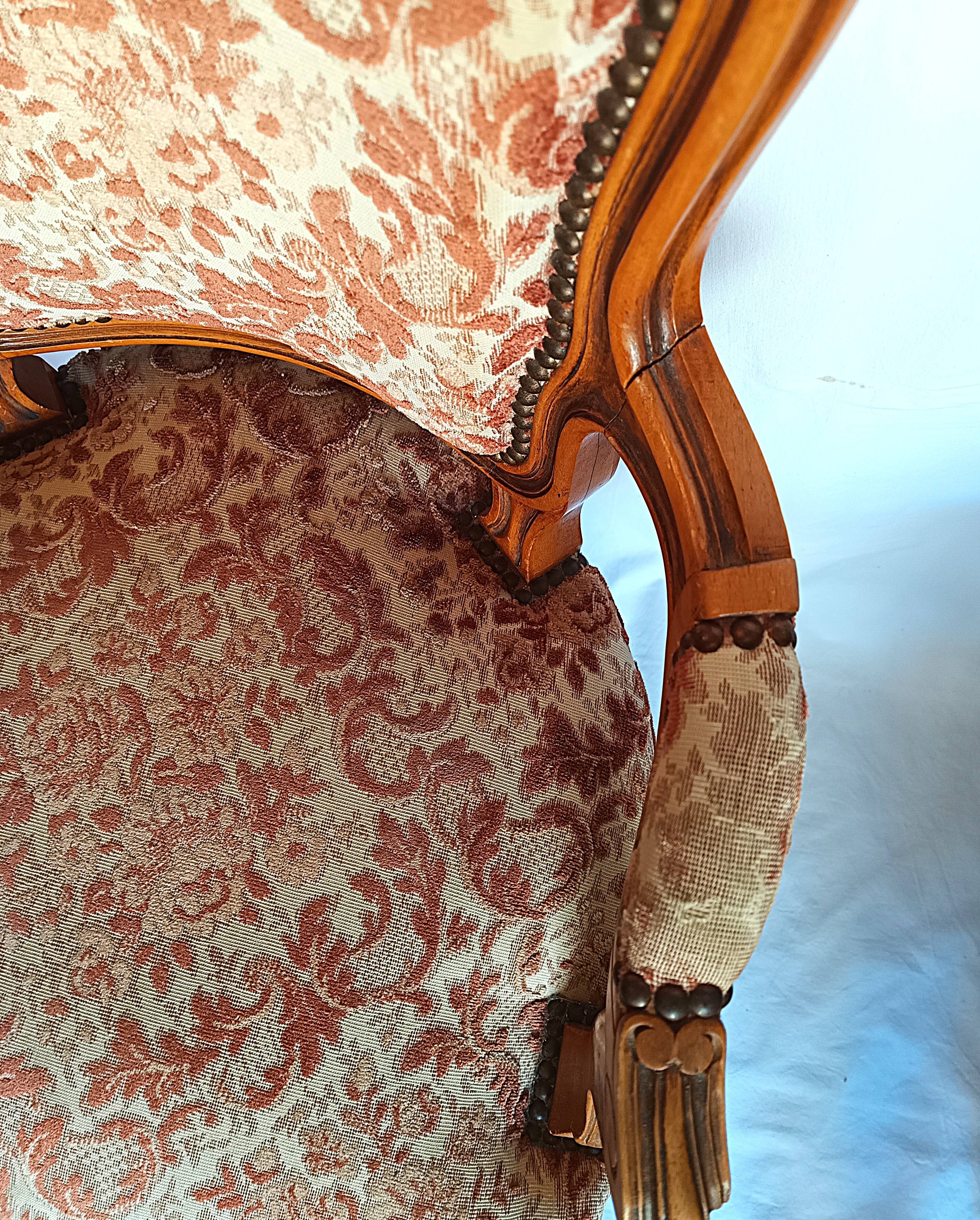Fauteuil cabriolet ancien bergère chaise