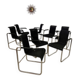 Lot de 8 chaises tubulaires, design d'Axel Bruchhäuser Tecta modèle D20 vintage