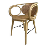 Fauteuil en rotin et cannage