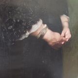 Emile levy (1826-1890) oil on canvas portrait of a woman