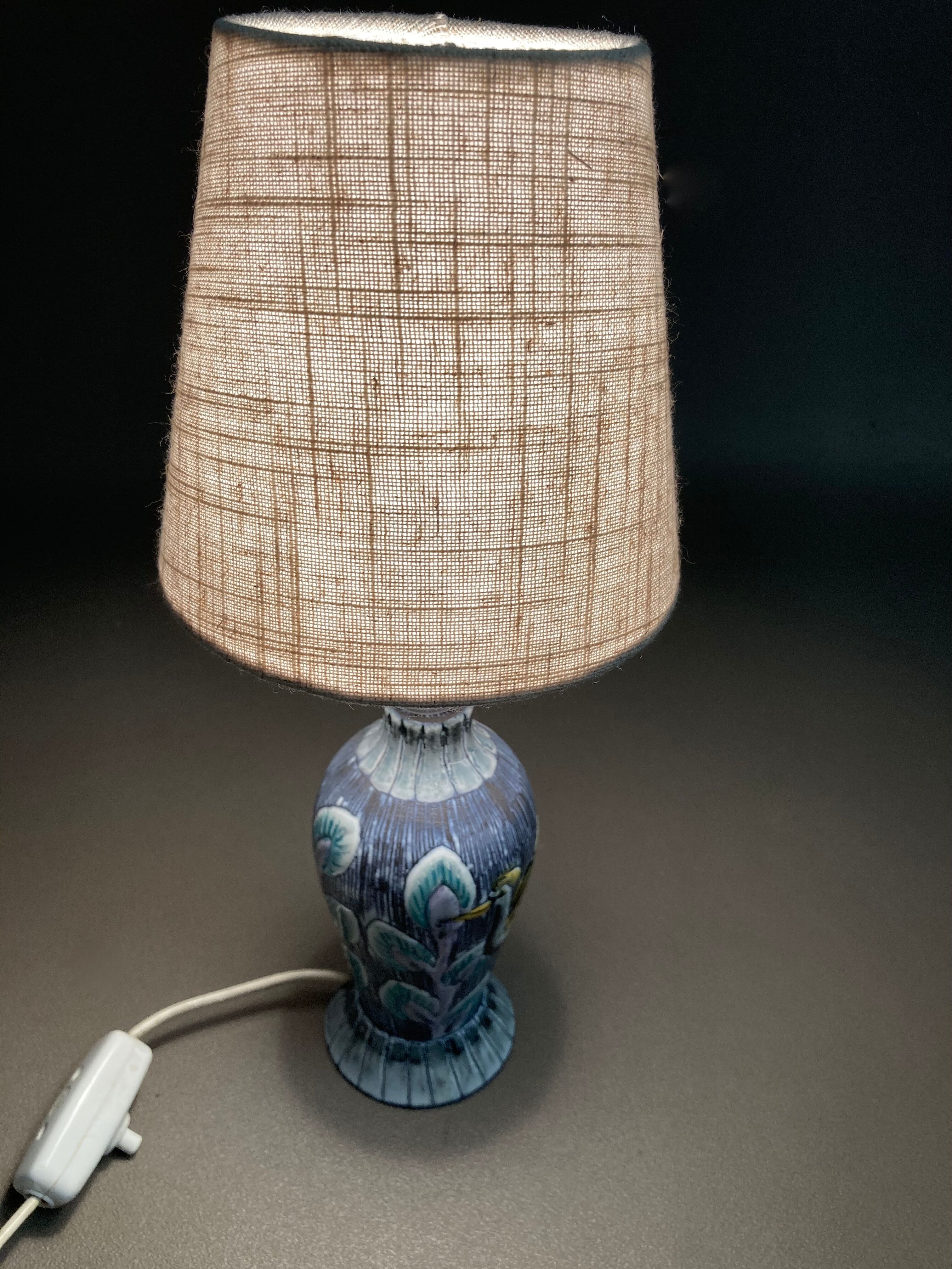 Duo of scandinavian ceramic lamps design 1960