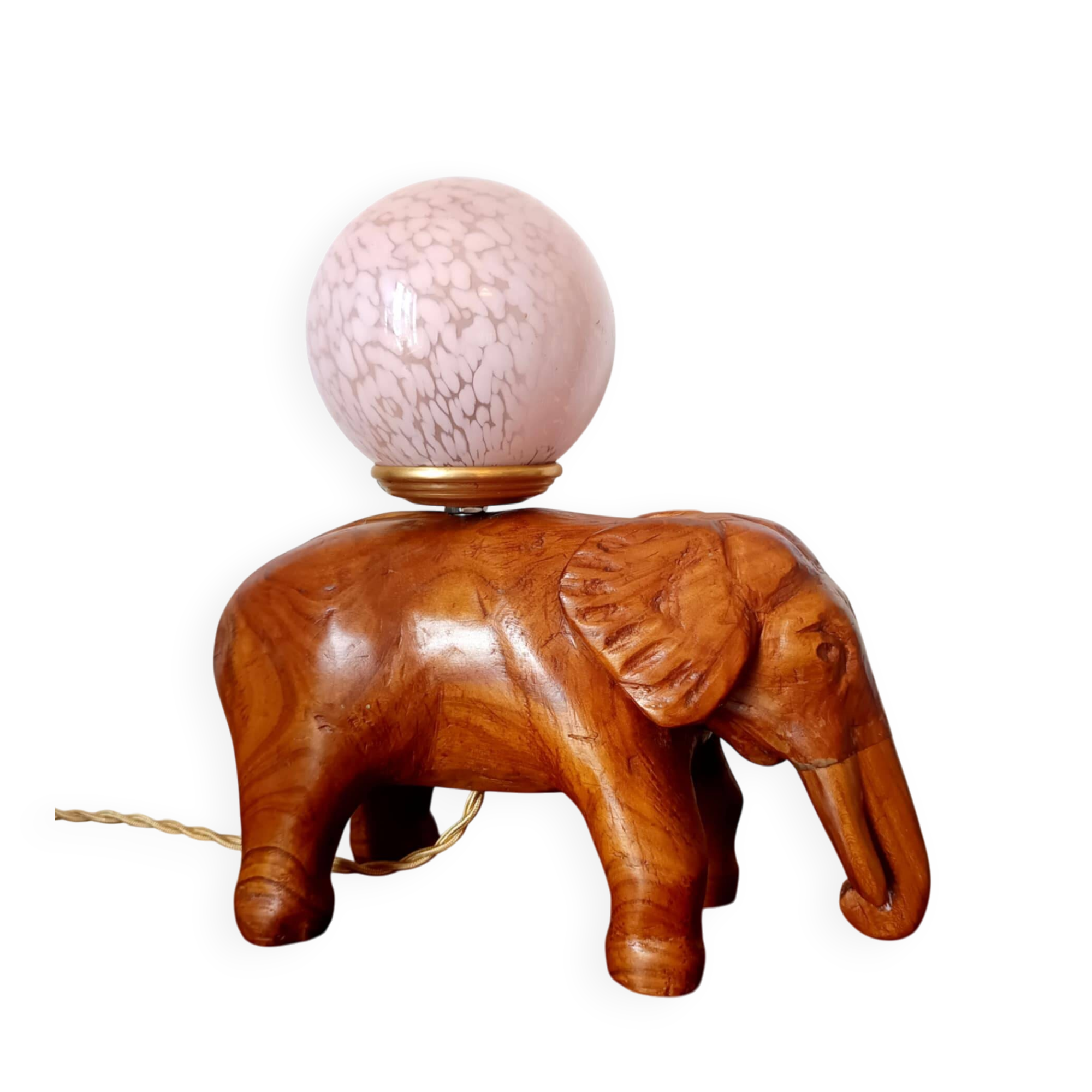 Lampe éléphant verre de Clichy art déco
