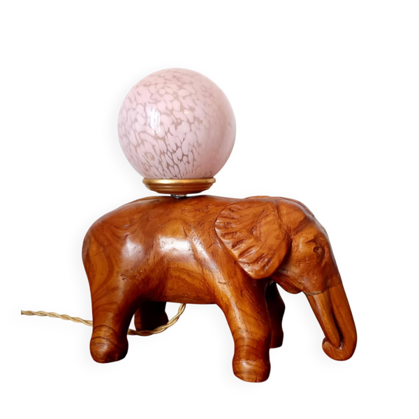 Lampe éléphant verre de Clichy art déco