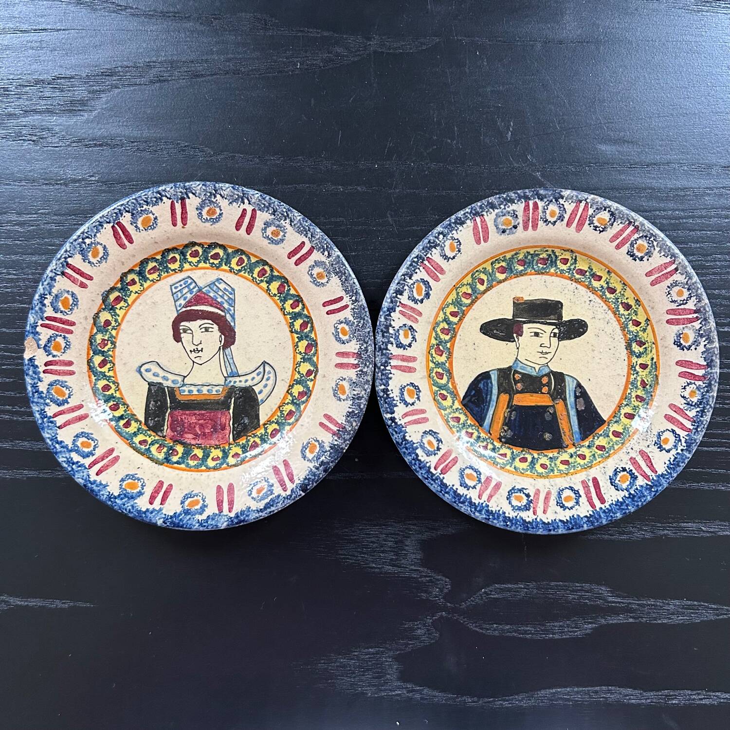 Pair of Henriot Quimper plates
