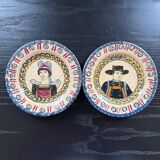 Paire d’assiettes Henriot Quimper