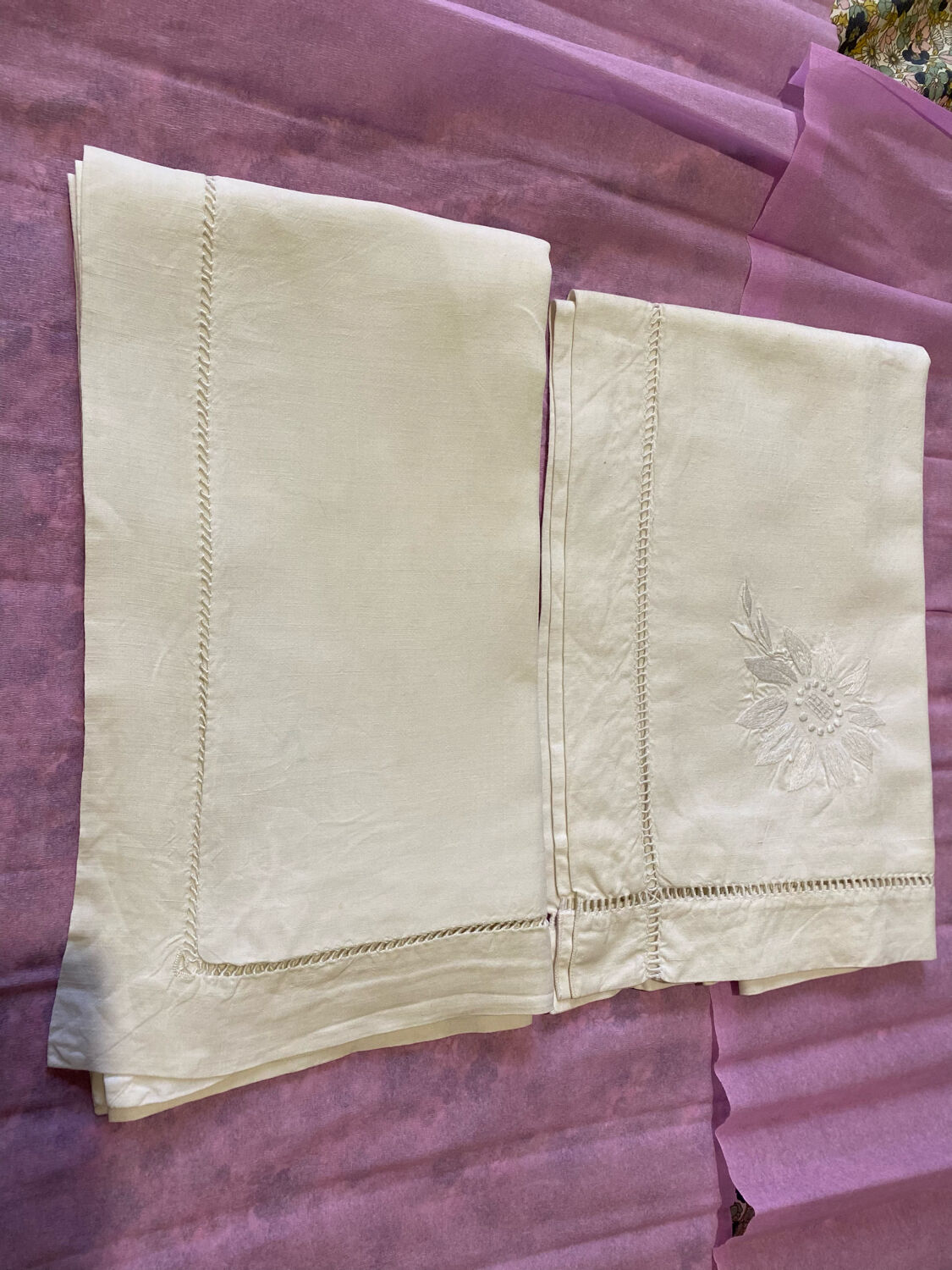 Set of two linen pillowcases