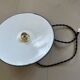 Industrial pendant light, old enameled bowl