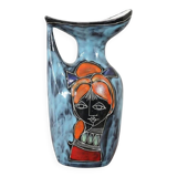Ceramic Vase With Girl Face Decoration, 1960s