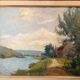 Old Oil Painting Georges LE MEILLEUR House on the Marne Impressionism