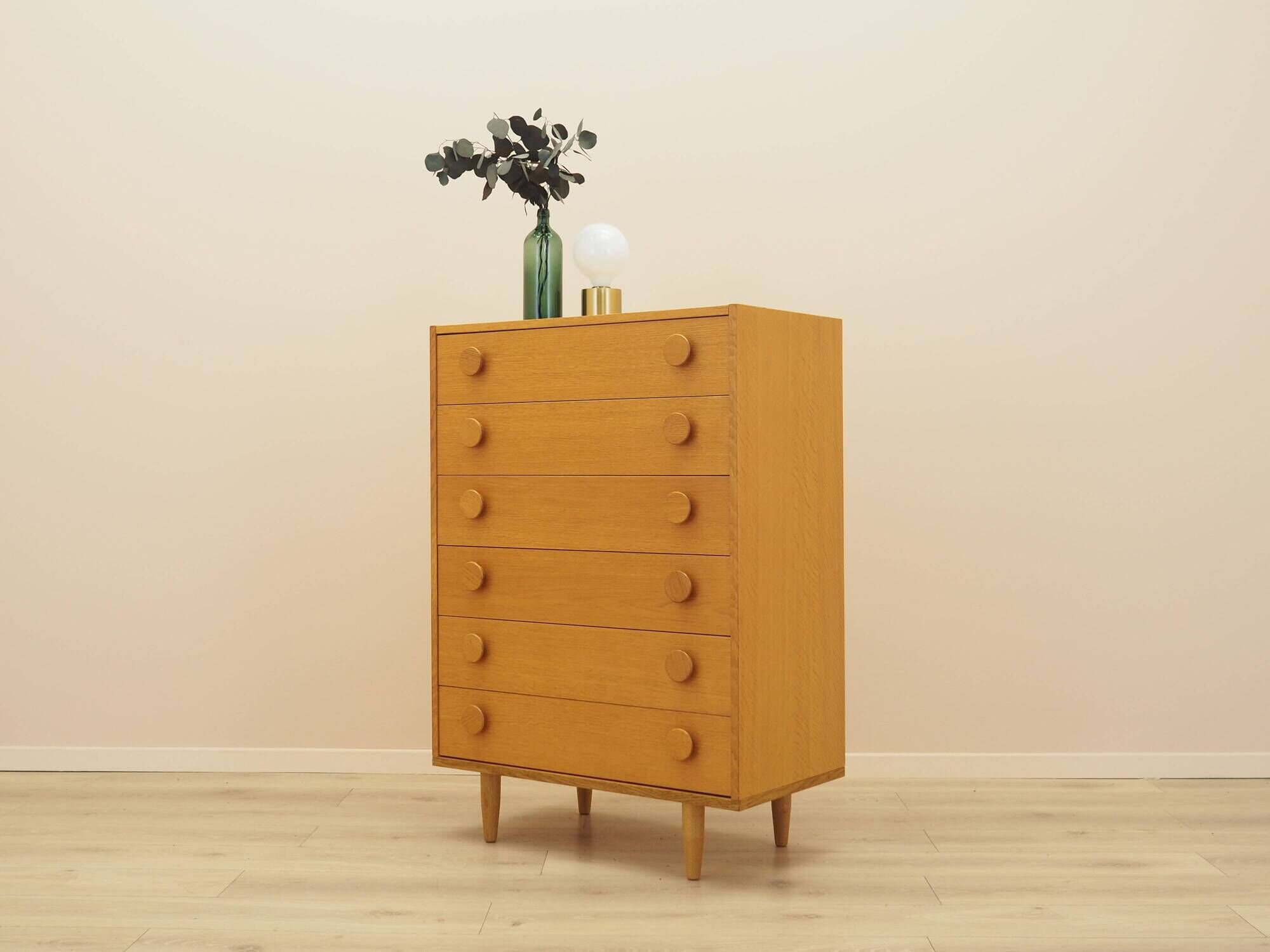 Ash veneer chest of drawers, Denmark, 1970s