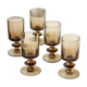 6 verres à pied en verre fumé