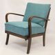 Art Deco curved wood armchair, 1950