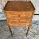 Antique Nightstand Louis XV Style Inlay Wood 3 Drawers Wine